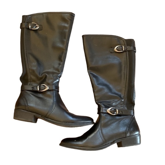 BareTraps Tommy Black Heeled Riding Boots Size 9 - Picture 1 of 12